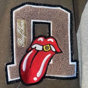 Chrome Hearts Style Trendy Brown Jacket with Red Tongue Patch